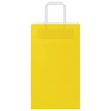 250 Yellow Paper Bags with Handles - Eco-Friendly & Durable