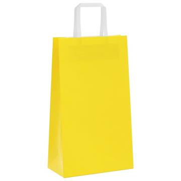 250 Yellow Paper Bags with Handles - Eco-Friendly & Durable