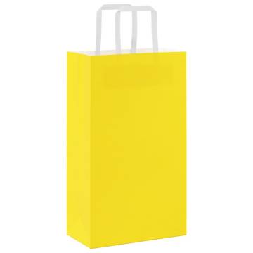 250 Yellow Paper Bags with Handles - Eco-Friendly & Durable