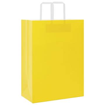 Yellow Paper Bags with Handles - 250 pcs - Eco-Friendly Choice