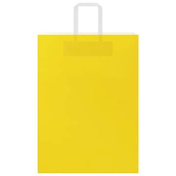 Yellow Paper Bags with Handles - 250 pcs - Eco-Friendly Choice