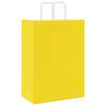 Yellow Paper Bags with Handles - 250 pcs - Eco-Friendly Choice