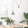 Adjustable E27 Pendant Lamp - Gloss Grey 22 cm - Vintage Style