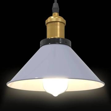 Adjustable E27 Pendant Lamp - Gloss Grey 22 cm - Vintage Style