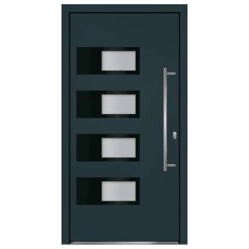 Anthracite Front Door 110x210 cm - Aluminium & PVC | HipoMarket