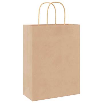 Buy Brown Paper Bags with Handles - 250 pcs - Eco-Friendly