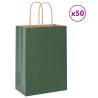  Paper Bags 50 pcs with Handles Green 15x8x21 cm Colour green Size 15 x 8 x 21 cm Quantity in Package 50 