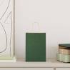 Paper Bags with Handles - 50 Pcs Green 15x8x21 cm | HipoMarket