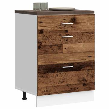 Old Wood Kitchen Base Cabinet | Durable Engineered Wood Storage