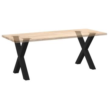 X-Shaped Dining Table Legs - Black Steel (2 pcs) 70 cm