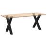 X-Shaped Dining Table Legs - Black Steel (2 pcs) 70 cm