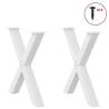 X-Shaped Dining Table Legs - 2 pcs White Steel 80x(72-73) cm