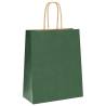 250 Green Paper Bags with Handles - Eco-Friendly & Durable