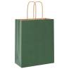 250 Green Paper Bags with Handles - Eco-Friendly & Durable