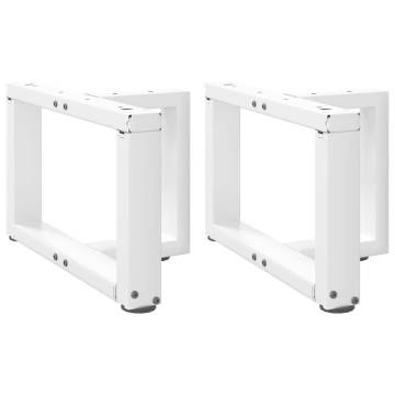 Stylish T-Shaped Coffee Table Legs - White Steel (2 pcs)