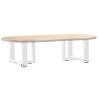 Stylish T-Shaped Coffee Table Legs - White Steel (2 pcs)