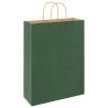 Durable Green Paper Bags with Handles - 50 pcs | Hipomarket