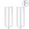 Bar Table Legs T-Shaped - 2 pcs White Steel | Hipomarket