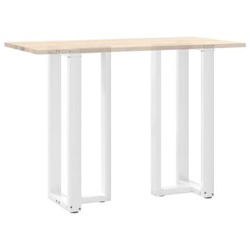 Bar Table Legs T-Shaped - 2 pcs White Steel | Hipomarket