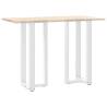 Bar Table Legs T-Shaped - 2 pcs White Steel | Hipomarket