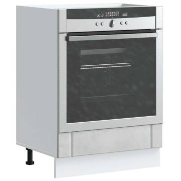 Oven Cabinet Lucca - Concrete Grey Engineered Wood Storage