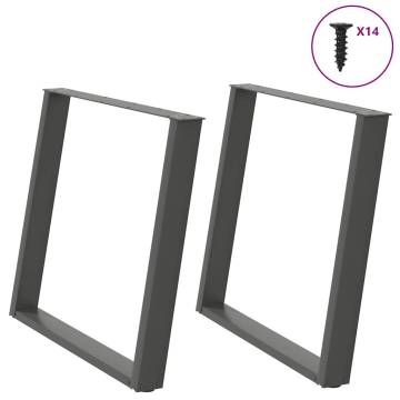 U-Shaped Dining Table Legs - Anthracite Steel - 2 pcs