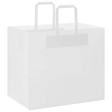 250 White Paper Bags with Handles - Sustainable & Durable