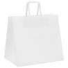 250 White Paper Bags with Handles - Sustainable & Durable