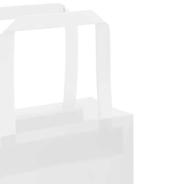 250 White Paper Bags with Handles - Sustainable & Durable