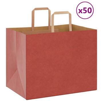 Paper Bags 50 pcs with Handles Red - Eco-Friendly & Durable