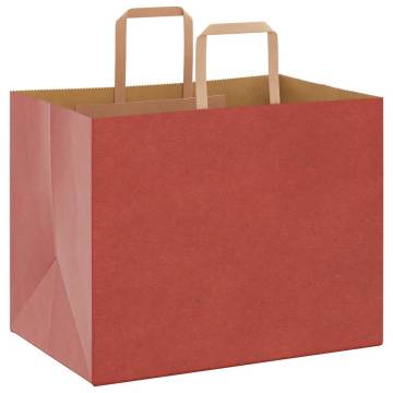 Paper Bags 50 pcs with Handles Red - Eco-Friendly & Durable