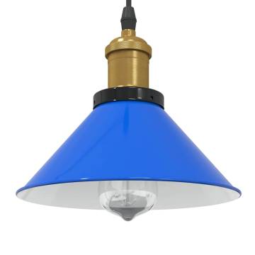 Height Adjustable Pendant Lamp E27 Gloss Dark Blue - 22 cm