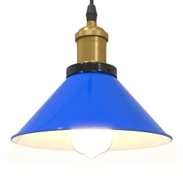 Height Adjustable Pendant Lamp E27 Gloss Dark Blue - 22 cm