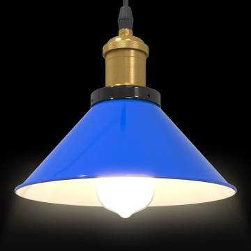 Height Adjustable Pendant Lamp E27 Gloss Dark Blue - 22 cm