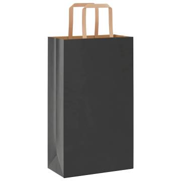 250 Black Paper Bags with Handles - Eco-Friendly Packaging