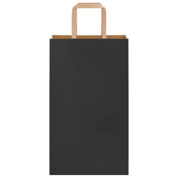 250 Black Paper Bags with Handles - Eco-Friendly Packaging