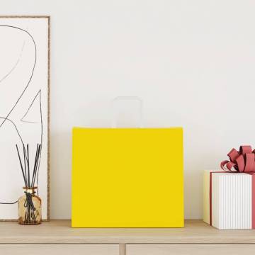 50 Yellow Paper Bags with Handles - Eco-Friendly & Durable