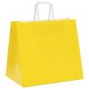 50 Yellow Paper Bags with Handles - Eco-Friendly & Durable