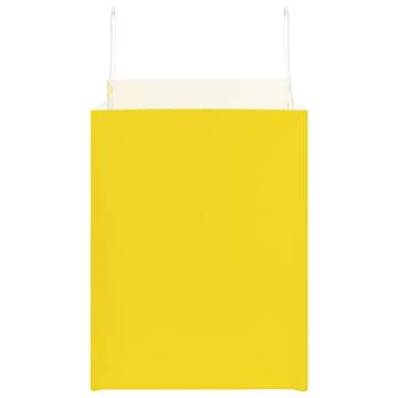 50 Yellow Paper Bags with Handles - Eco-Friendly & Durable