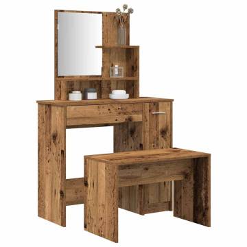 Dressing Table Set in Old Wood | Stylish Bedroom Furniture