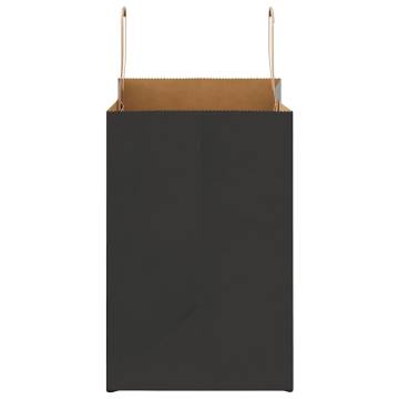 Buy 50 Black Paper Bags with Handles - Durable & Recyclable