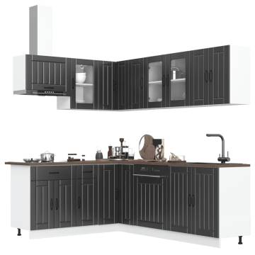 11 Piece Kitchen Cabinet Set Lucca Black - Stylish Storage