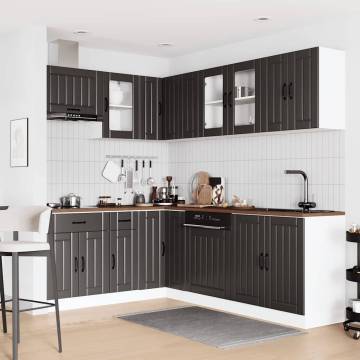 11 Piece Kitchen Cabinet Set Lucca Black - Stylish Storage