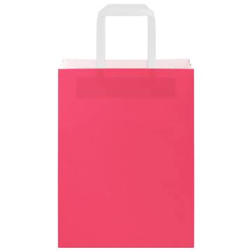 250 Pcs Pink Paper Bags with Handles - Eco-Friendly & Stylish