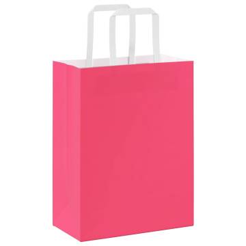 250 Pcs Pink Paper Bags with Handles - Eco-Friendly & Stylish