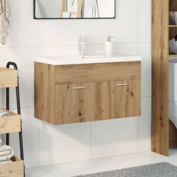 Stylish Sink Cabinet with Basin & Faucet - Artisan Oak