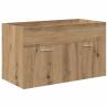 Stylish Sink Cabinet with Basin & Faucet - Artisan Oak