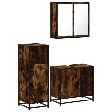 3 Piece Smoked Oak Bathroom Furniture Set | Durable & Stylish