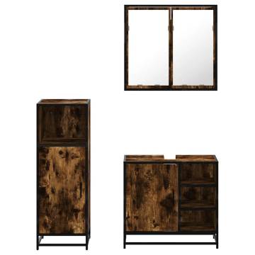 3 Piece Smoked Oak Bathroom Furniture Set | Durable & Stylish