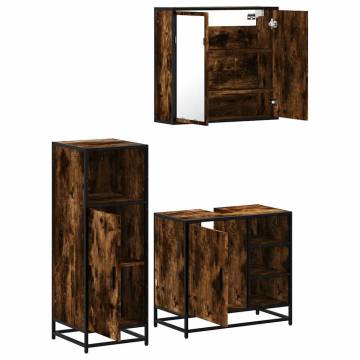 3 Piece Smoked Oak Bathroom Furniture Set | Durable & Stylish